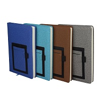 PU notebook with cell phone pocket