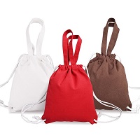 Colored Cotton Shopping Bag With Thread Closure